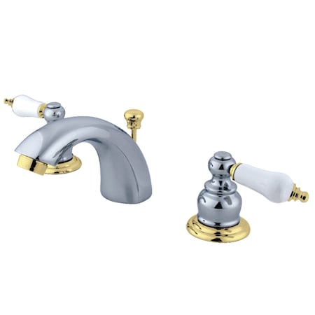 Kingston Brass KB944B Mini-Widespread Bathroom Faucet, Polished Chrome/Polished Brass KB944B